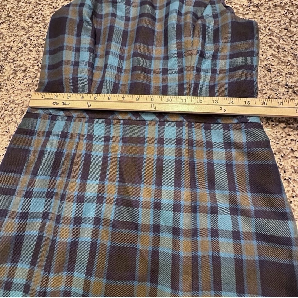 💙Tommy Hilfiger Navy and Blue Plaid Midi Dress - Picture 6 of 14